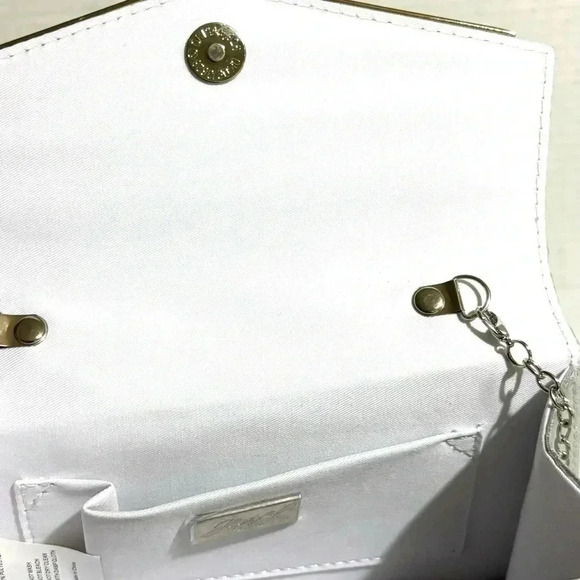 Jewel Badgley Mischka silver acrylic and polyester crystal satchel handbag - Picture 6 of 7